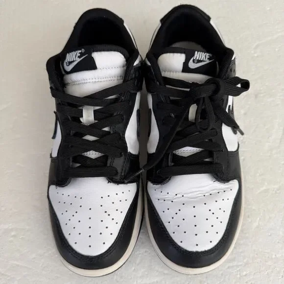 Size 7 Nike Dunk Low Panda Men's Colorblock Lace Up Black White Athletic Sneaker - Picture 2 of 10